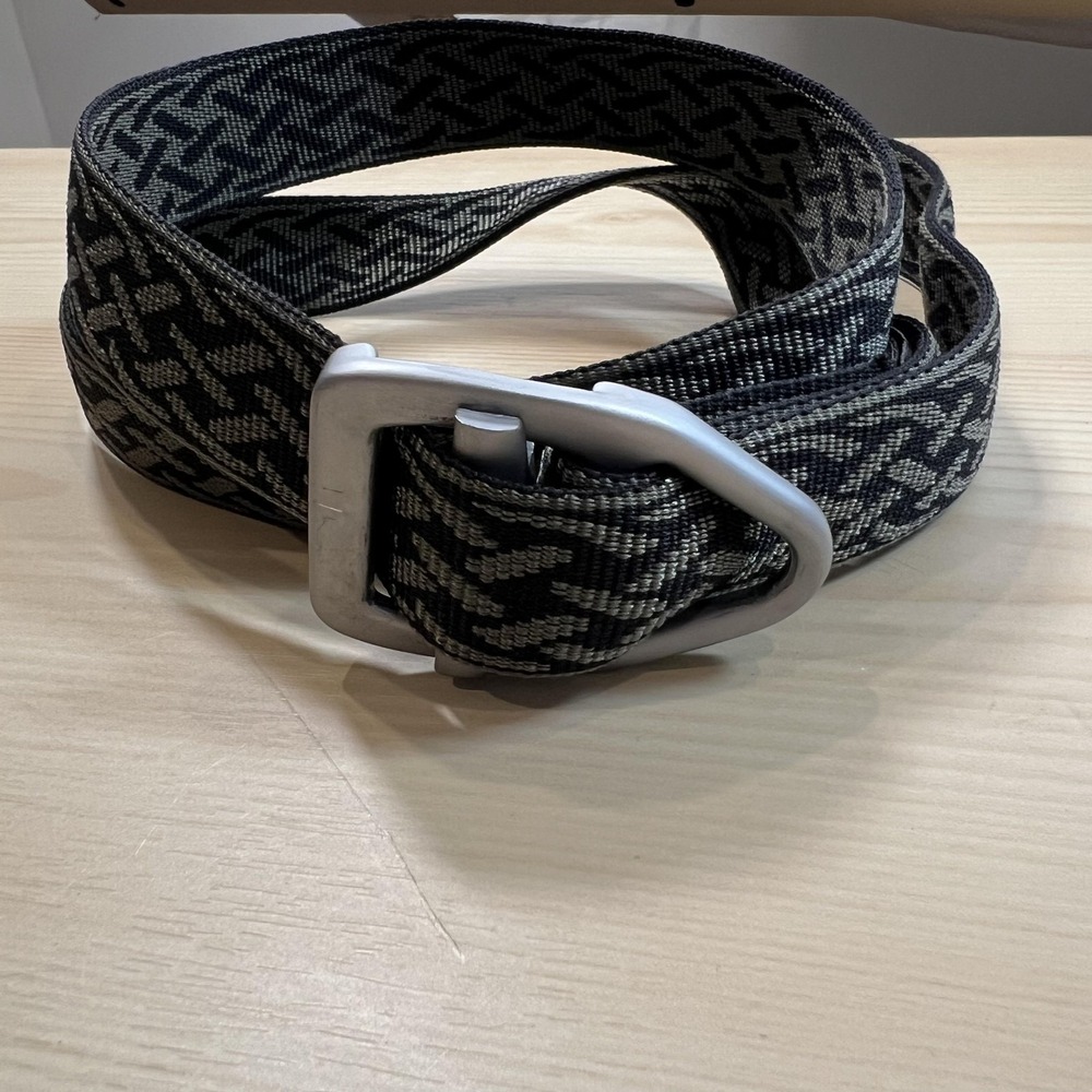 Bison Designs Belt Mens Large Black Nylon Webbing Geometric Adjustable USA